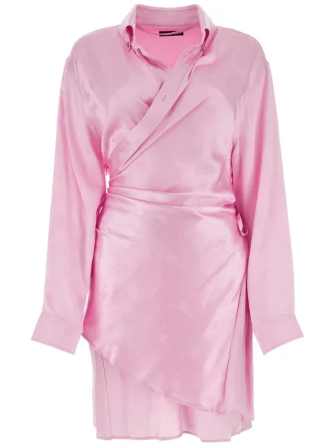 Balenciaga monogram-jacquard shirt dress Pink 794836TQN07