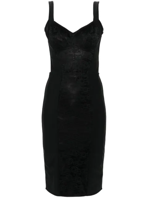 Dolce & Gabbana floral-lace detail dress Black F63G9TGDCLQ