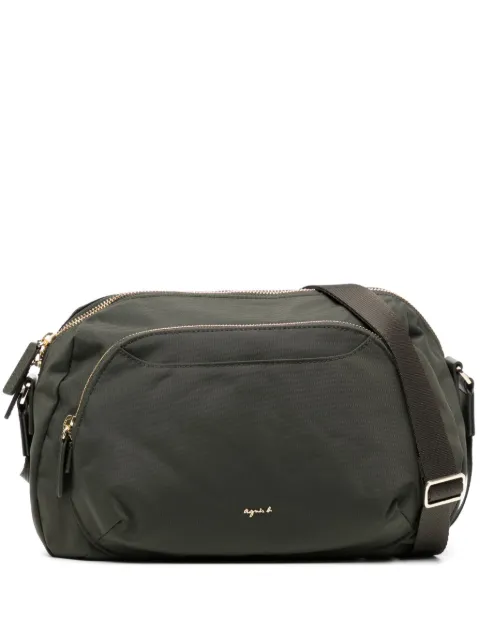 agnès b. logo lettering crossbody bag Green P450VN38