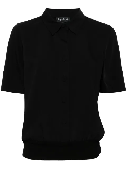agnès b. Crêpe shirt Black L134UQ87