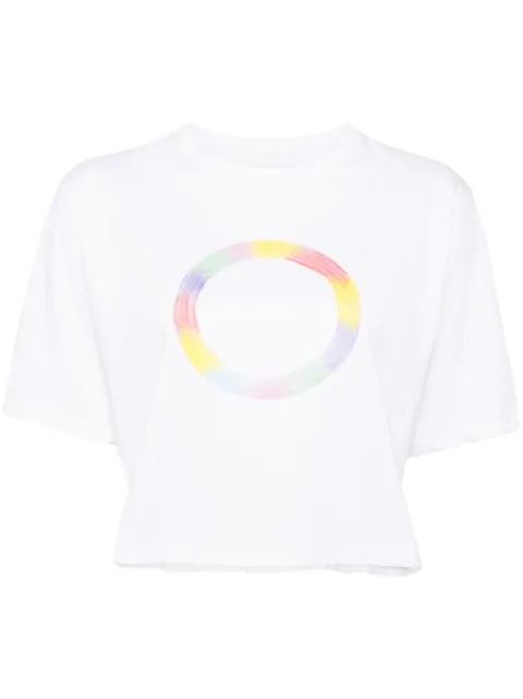 agnès b. cropped short sleeves t-shirt White EBJ0SEP0