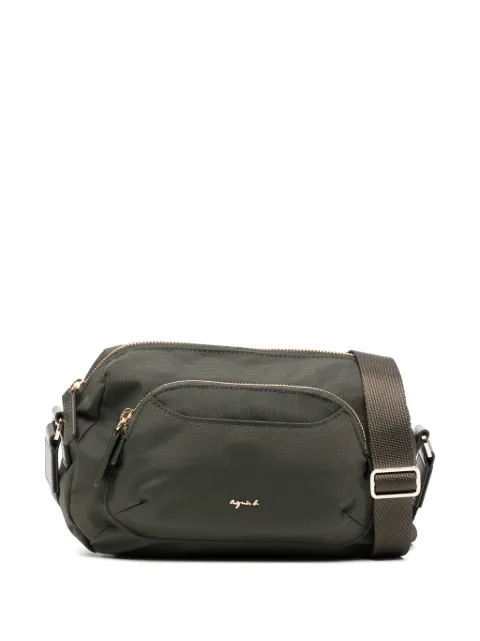 agnès b. logo lettering crossbody bag Green P449VN38