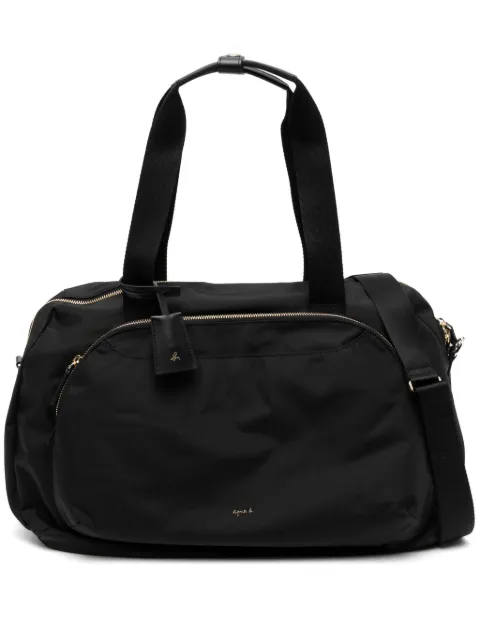 agnès b. logo lettering shoulder bag Black P448VN38