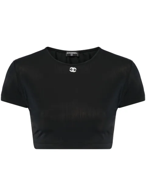 CHANEL Pre-Owned 1990-2000’s Cropped T-shirt Black 192347