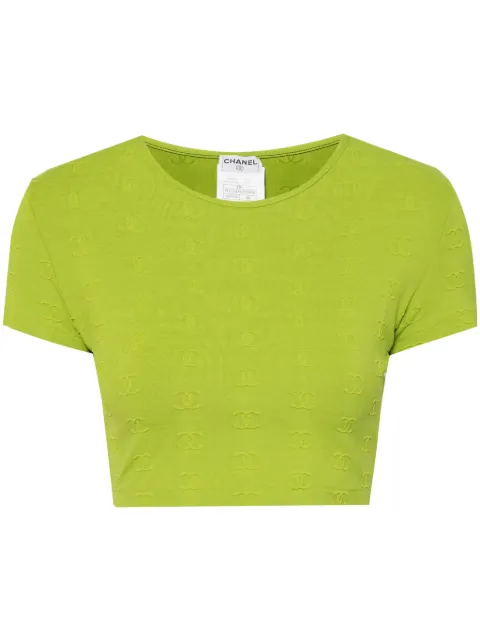 CHANEL Pre-Owned 1997 cropped T-shirt Green 97PPO7794V05398AB924