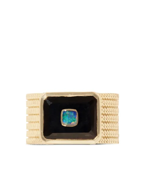 Pascale Monvoisin 9kt yellow gold Anton onxy and opal ring Gold BAANT2ONY