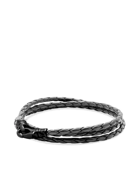 Nialaya Jewelry wrap around leather bracelet Grey MLTHCO369