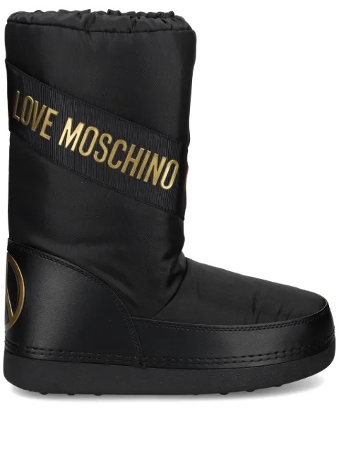 Love Moschino logo-print snow boots Black JA24032G1LISY