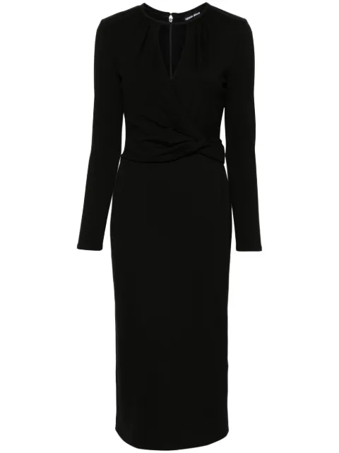 Giorgio Armani long-sleeve midi dress Black 6DAA68AJFBZ