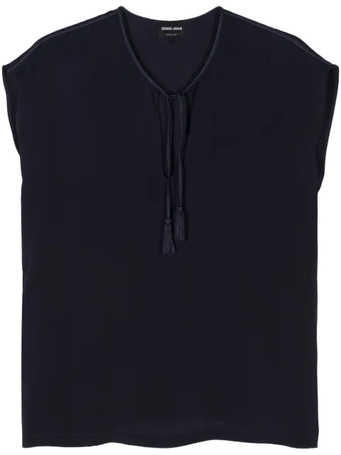 Giorgio Armani georgette silk blouse Blue GW000267TE10021