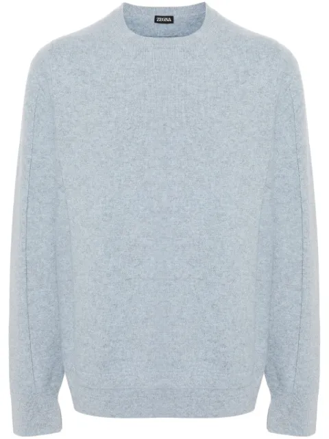 Zegna brushed fine-knit jumper Blue UEB6MA810S
