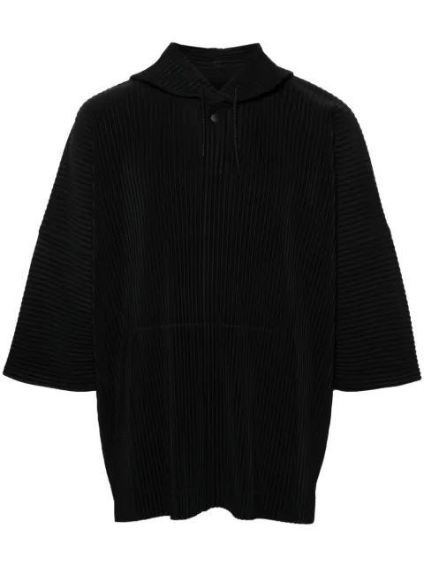 Homme Plissé Issey Miyake Mc June plissé hooded T-shirt Black HP46JK127