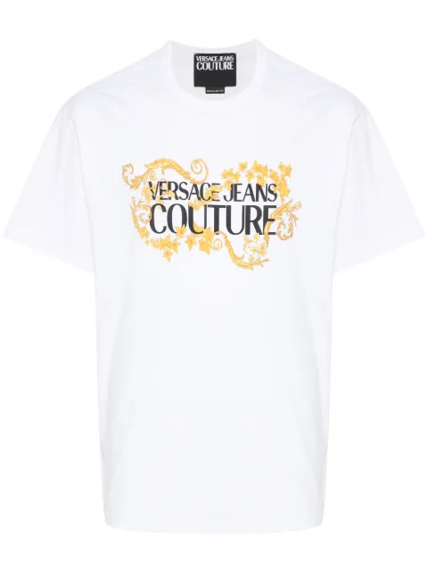 Versace Jeans Couture logo-print cotton T-shirt White 77GAHE05CJ00E
