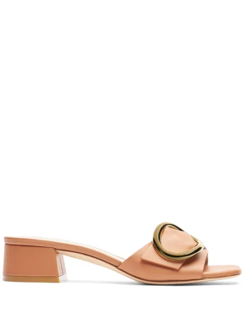 Stuart Weitzman Benni leather mules Brown SI598SPO