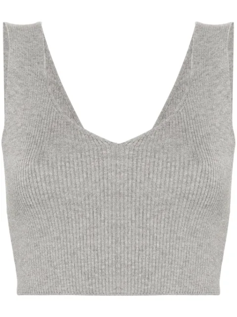 TWINSET ribbed crop top Grey 242TP3524