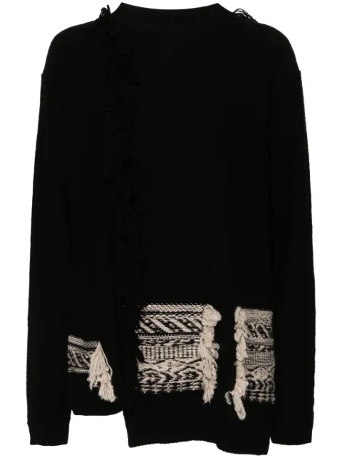 Y's fringed asymmetric jumper Black YBK86682