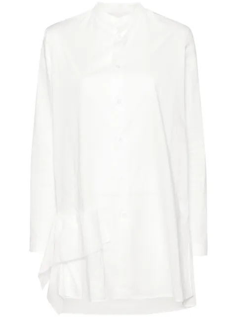 Y's panel-appliqué cotton shirt White YBB05030