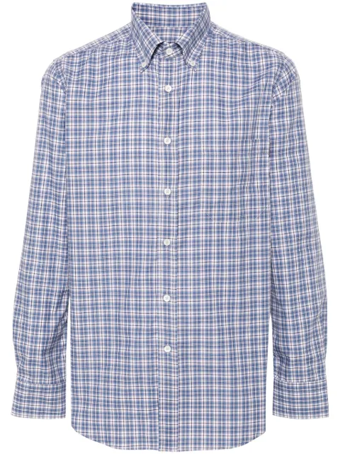 Canali plaid-check shirt Blue CSL7019