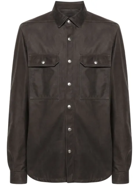 Rick Owens Outershirt leather shirt jacket Grey RU02D6729LSA