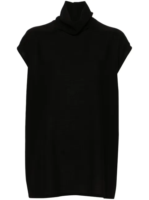 Rick Owens roll-neck crepe top Black RP02D3237WA