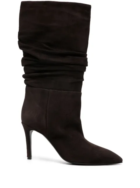Via Roma 15 85mm suede boots Brown 4116