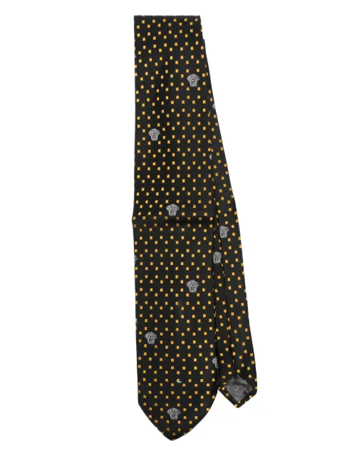 Versace Pre-Owned 1990s patterned-jacquard tie Black VER180PR