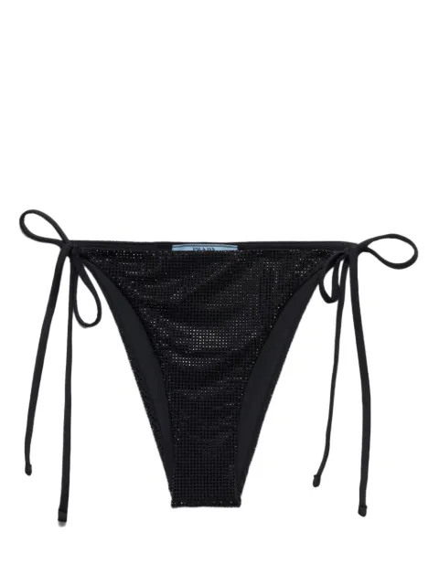 Prada logo-plaque side-tie bikini bottom Black 70212RSOOO13K9