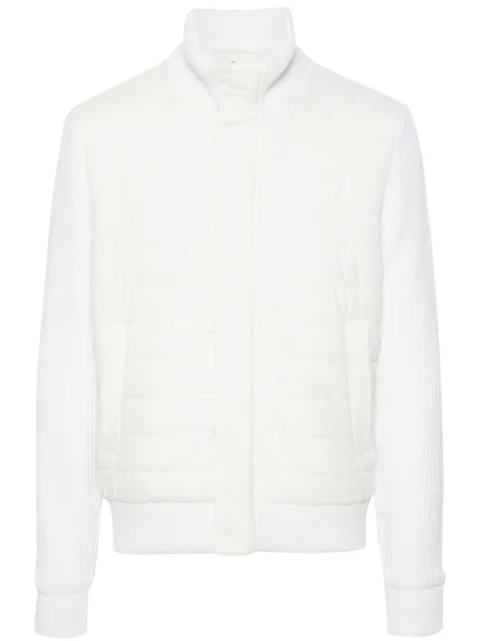 Herno knitted-panels padded bomber jacket White GI00052UR12431SZ