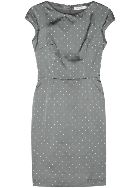 Christian Dior Pre-Owned 2000s polka-dot midi dress Grey DIO780PE
