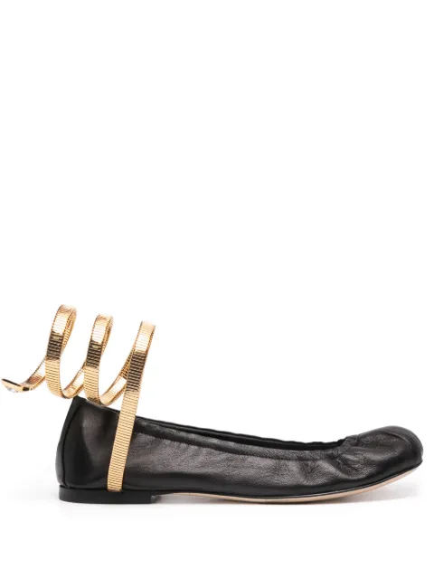 René Caovilla Juniper leather ballerina shoes Black C12186010NA01V017