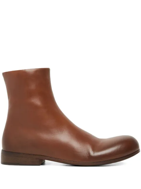 Marsèll Capozucca round-toe leather ankle boots Brown MM4695093