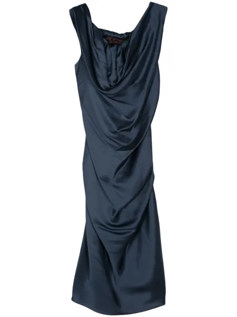 Vivienne Westwood Pre-Owned 2010s crepe draped midi dress Blue VIWE850PG
