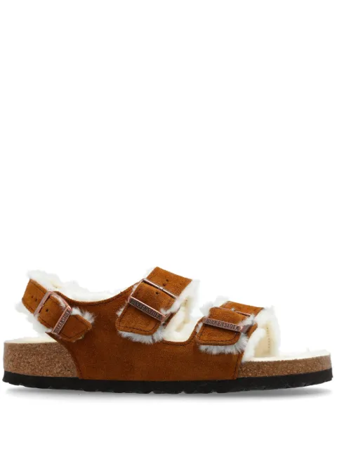 Birkenstock Milano buckled suede sandals Brown 1025515
