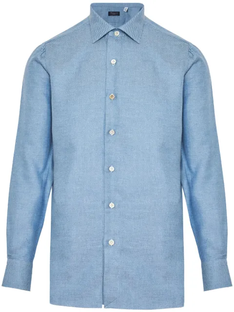 Finamore 1925 Napoli cutaway collar shirt Blue A4004