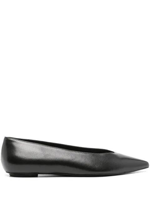 Stuart Weitzman pointed-toe leather ballerinas Black SI760