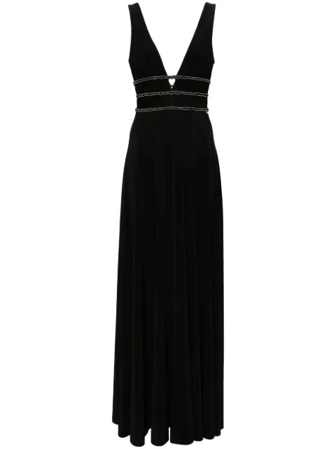 NISSA bead-embellished maxi dress Black RS15562