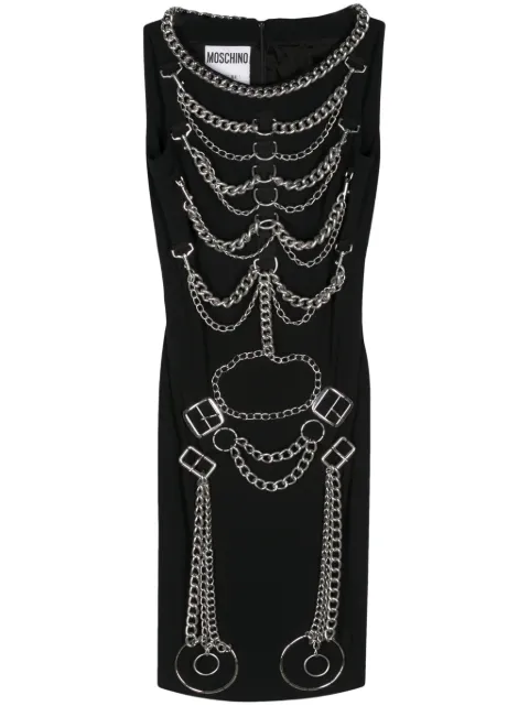 Moschino Pre-Owned 2010s chain-detailed midi dress Black MOS600HO
