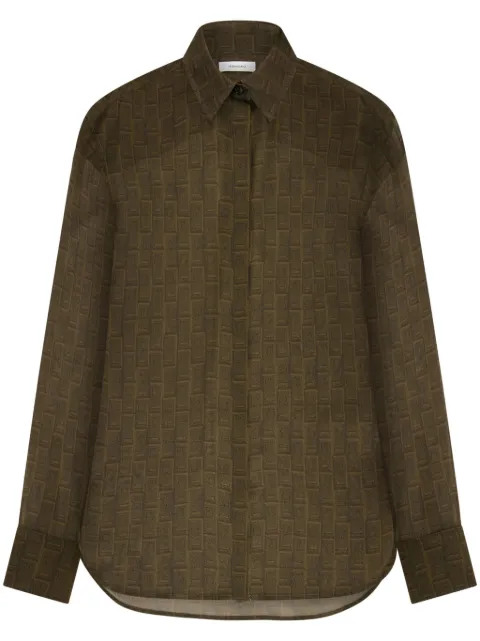 Ferragamo monogram silk shirt Green 777868