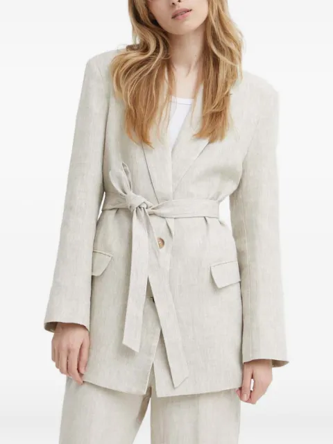 ALOHAS belted linen blazer Neutrals R100500