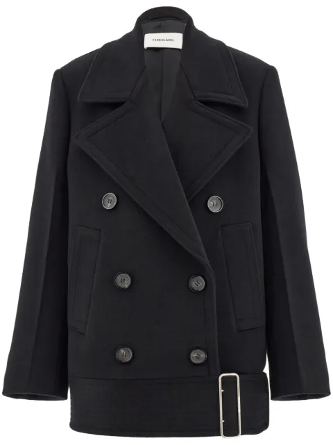 Ferragamo brushed-finish peacoat Black 777558