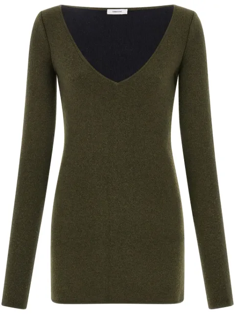 Ferragamo virgin wool-blend knitted dress Green 777839