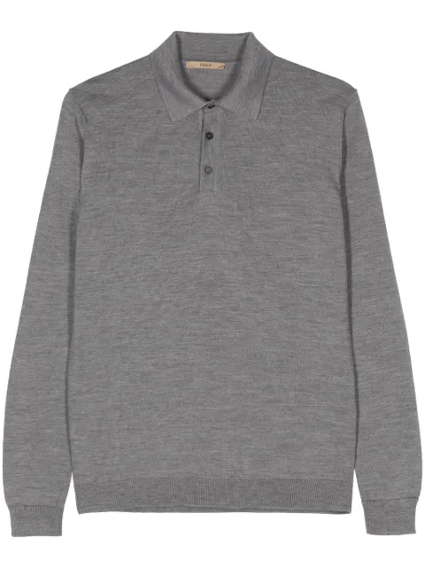 Nuur long-sleeve merino polo shirt Grey RA01004