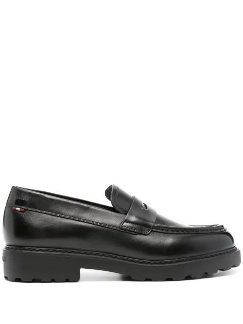 Bally logo-debossed leather loafers Black MSF0E5VT031F