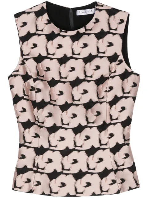 Christian Dior Pre-Owned 2010s floral-appliqué tank top Pink DIO390HE
