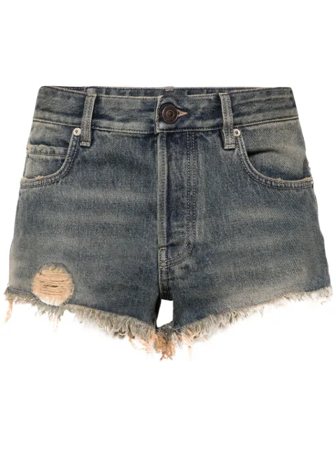 Balenciaga logo-patch denim shorts Blue 793948TJW952204