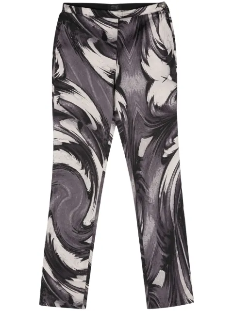 Versace Pre-Owned 2000s abstract-print straight trousers Black VER250HA