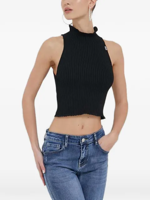 MOSCHINO JEANS ruffled sleeveless top Black A08843706
