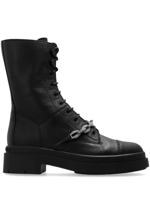 Jimmy Choo Nari crystal-embellished combat boots Black NARIFLATAUX