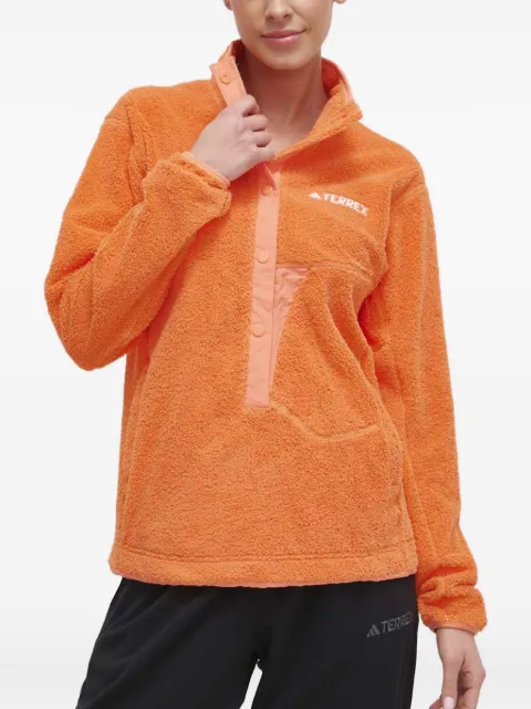 adidas embroidered-logo fleece sweatshirt Orange IM7425