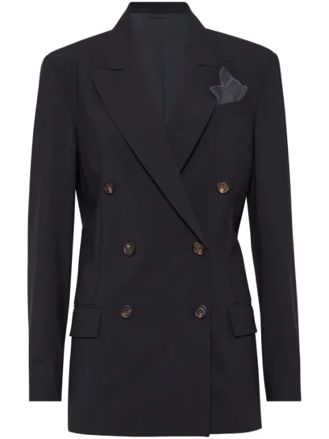 Brunello Cucinelli Tropical wool blazer with monili Grey M0W077038C2803